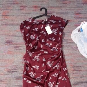 a new day Burgundy Floral Maxi Dress